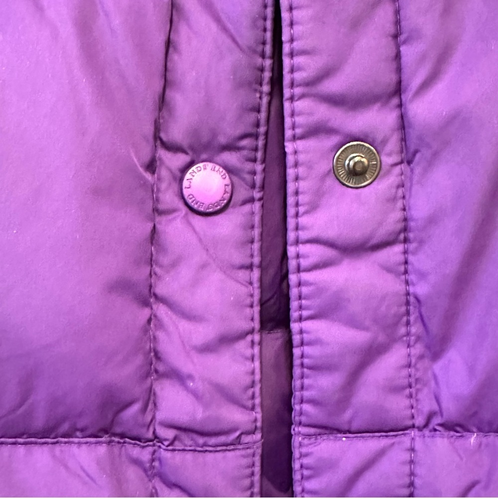 Lands' End Down and Feather Insulated Deep Purple Puffer Vest - Picture 3 of 9